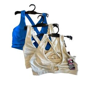 Series 8 Fitness Sports Bra New with Tags, bundle three pcs Sz L Blue and Beige